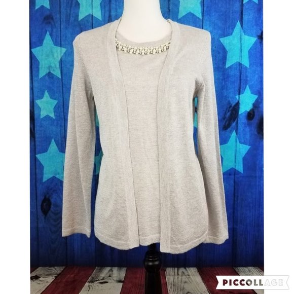 NOTATIONS Silver Metallic Pullover Sweater Blouse - Women's PM - Picture 4 of 11